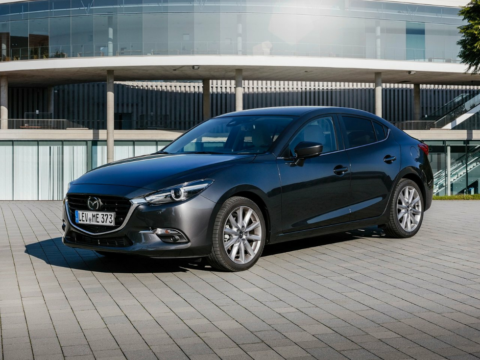 Коврики ЭВА "EVA ромб" для Mazda 3 (седан / BM) 2016 - 2019, черные, 4шт.