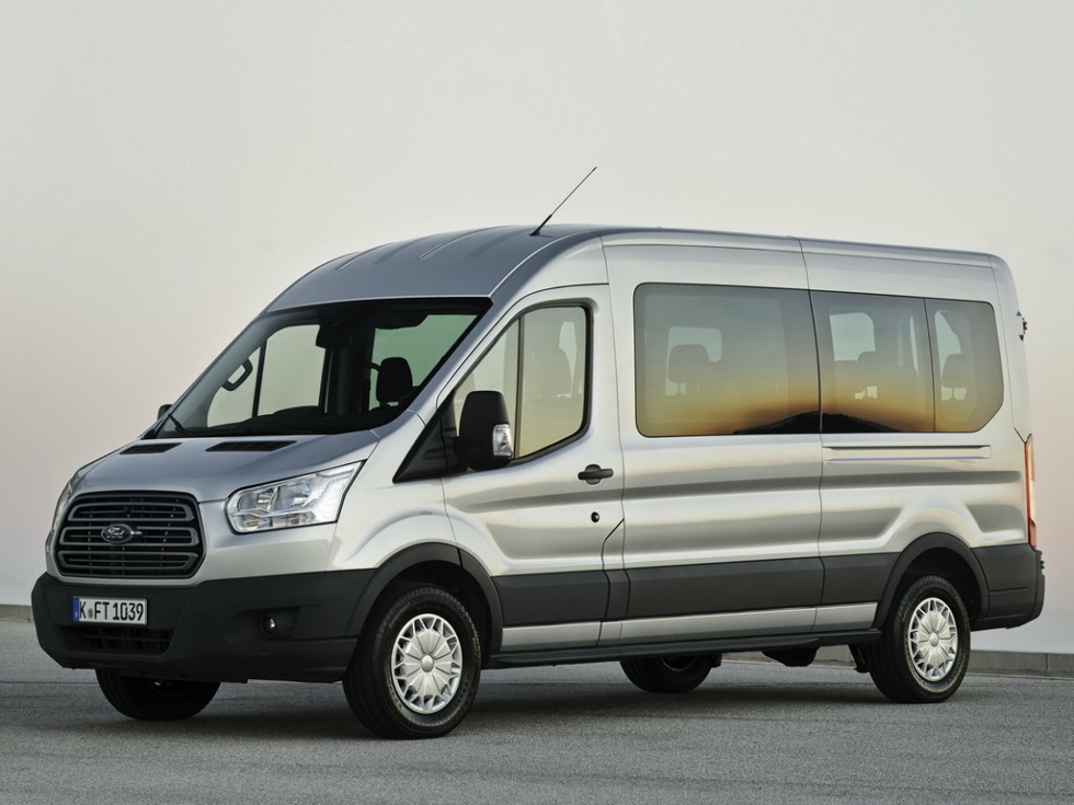 Коврики ЭВА "EVA ромб" для Ford Transit VII (автобус) 2014 - Н.В., черные, 2шт.