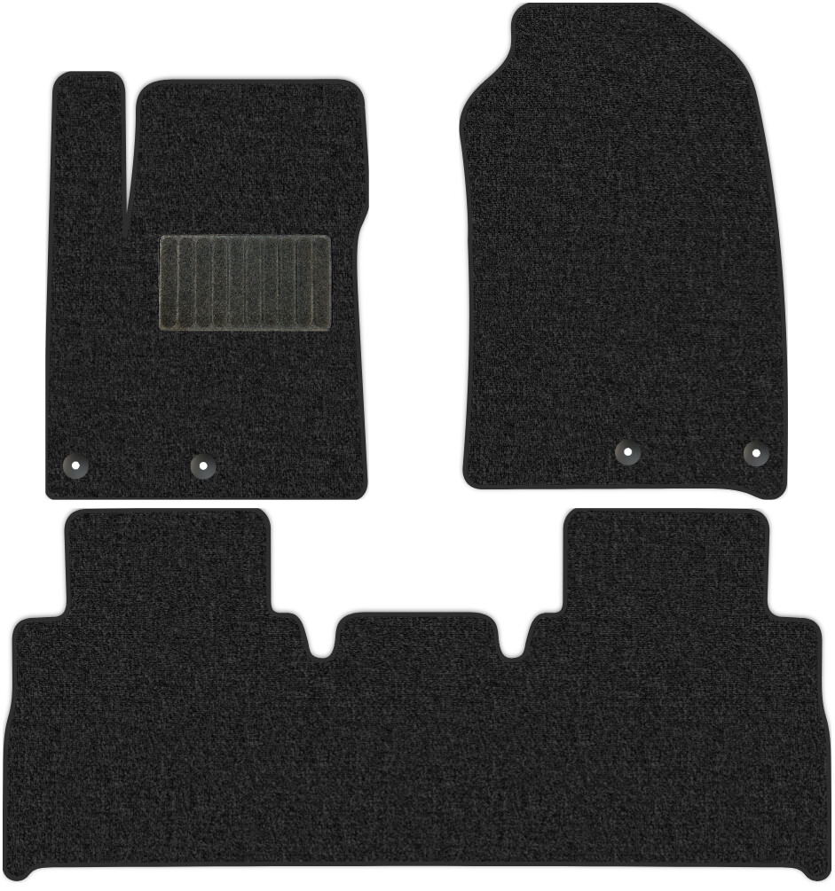Коврики текстильные "Классик" для Jetour T2 I (suv / Voyage) 2024 - Н.В., темно-серые, 3шт.